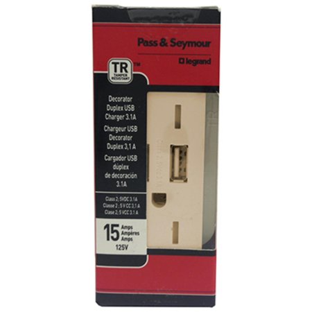 PASS & SEYMOUR Ivy Combo Usb Charger TM826USBICC6